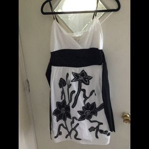 Backless cotton dress with full skirt